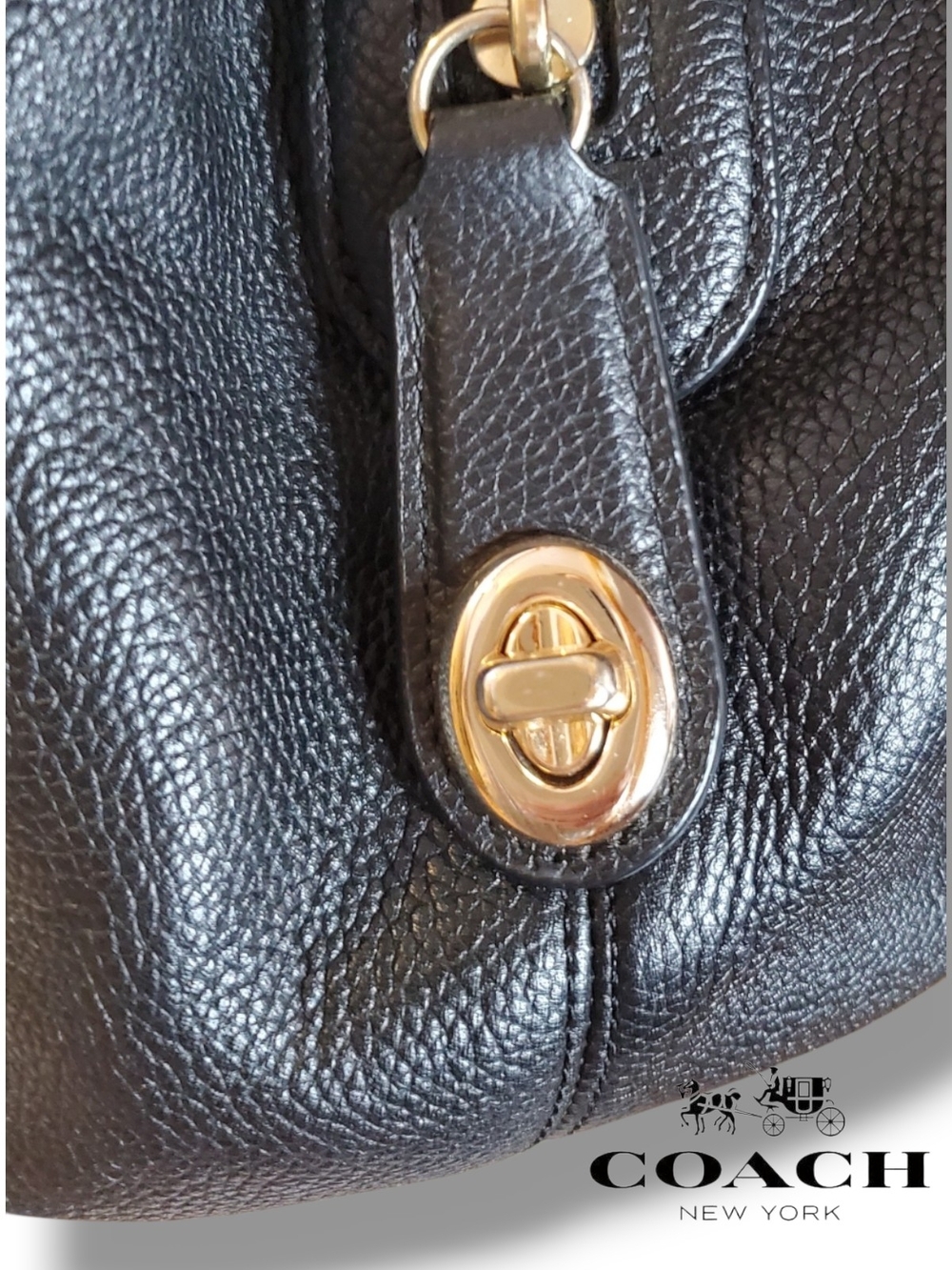 Coach Edie 31 Black Mixed Leather Suede Patchwork Shoulder Bag 36519 - Picture 10 of 16
